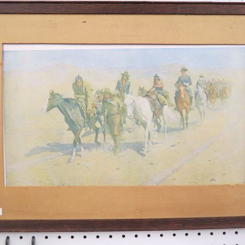 Appraisal: Frederick Remington Print Indians and Soldiers image area x