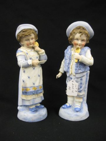 Appraisal: Pair of German Bisque Figurines Can I have some please