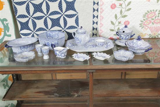 Appraisal: GROUP OF ADAMS BLUE AND WHITE TRANSFERWARE Assembled set of