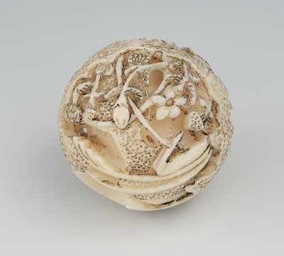 Appraisal: A Carved Ivory Netsuke Japanese Meiji Carved in deep relief