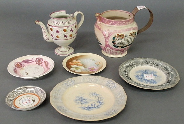 Appraisal: Sunderland pitcher h luster teapot plates etc pcs