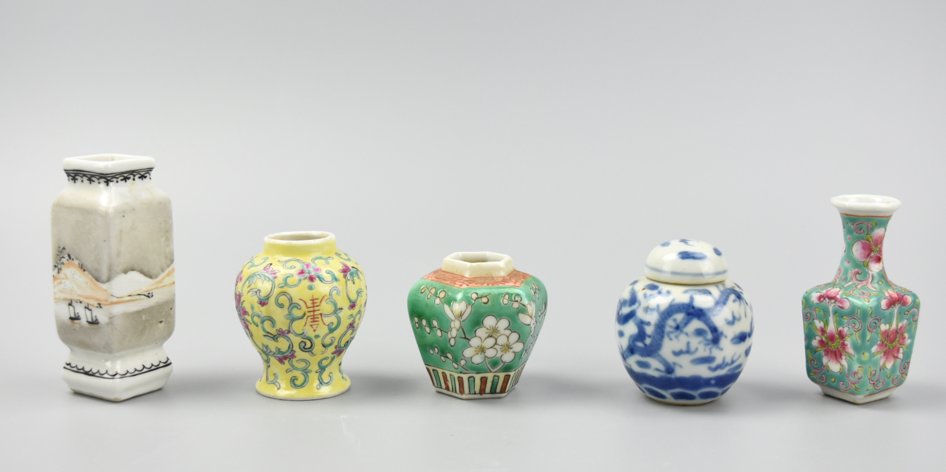 Appraisal: GROUP OF MINIATURE CHINESE BOTTLES - TH C A group