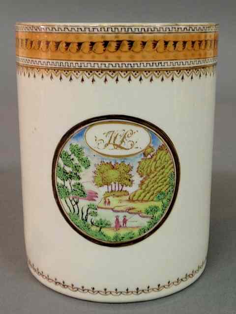 Appraisal: Chinese export porcelain mug early th c with a landscape