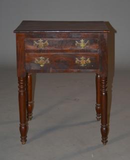 Appraisal: American stained cherry with mahogany veneers two drawer stand American