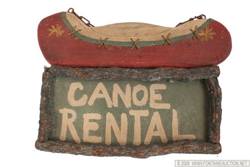 Appraisal: CANOE SIGN W x H