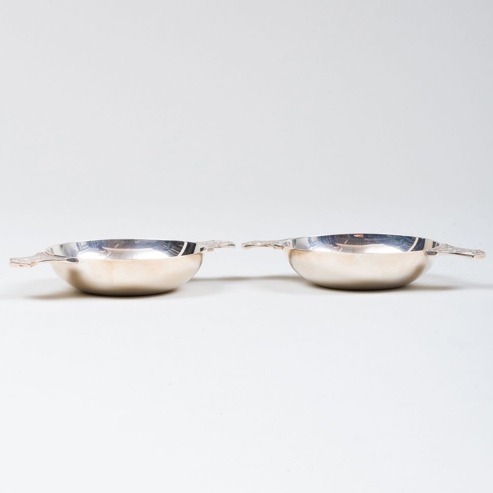 Appraisal: Pair of English Silver Quaiche Mark of Wakely Wheeler London