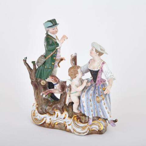 Appraisal: Meissen Figure Group of a Huntsman and Companion late th