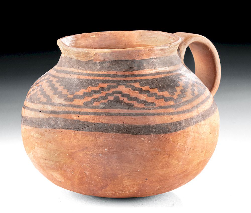 Appraisal: Anasazi Black-on-Red Vessel w Handle North America Southwest Four Corners