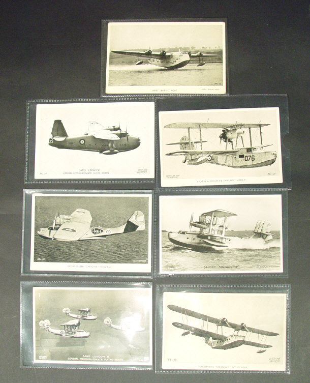 Appraisal: Seven black and white photographic postcards of military interest depicting