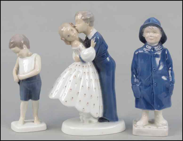 Appraisal: THREE BING GRONDAHL PORCELAIN FIGURES Largest '' x '' Condition