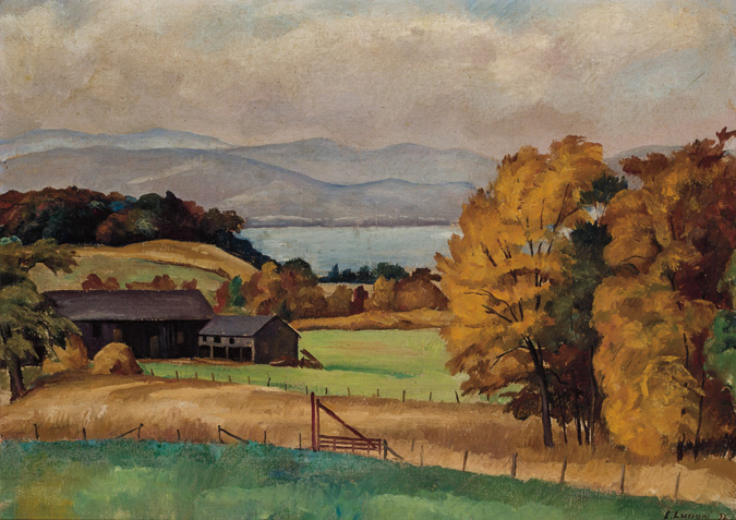 Appraisal: LUIGI LUCIONI American - Barns in Vermont oil on board