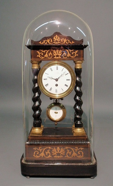 Appraisal: French marquetry inlaid mantel clock marked Favier du ----roie with