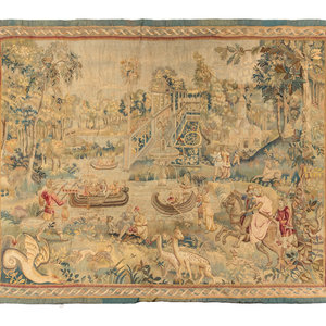 Appraisal: A Flemish Wool Tapestry th Century feet inches x feet