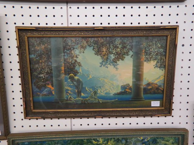 Appraisal: Maxfield Parrish print Daybreak original frame label image area x