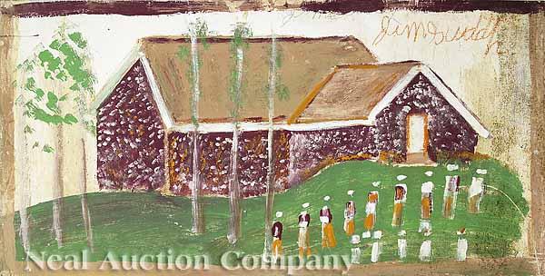 Appraisal: Jimmy Lee Sudduth American Alabama - Church Procession with pencil