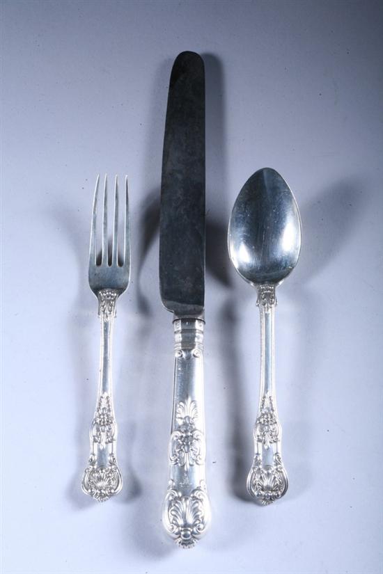 Appraisal: -PIECE ASSEMBLED ENGLISH MOSTLY VICTORIAN AND AUSTRIAN SILVER KINGS FLATWARE