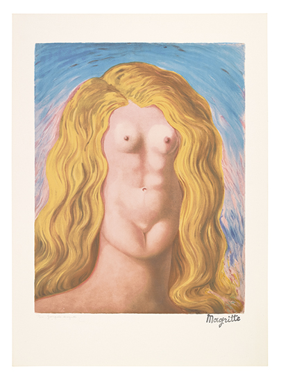 Appraisal: REN MAGRITTE after Le Viol Color lithograph x mm x