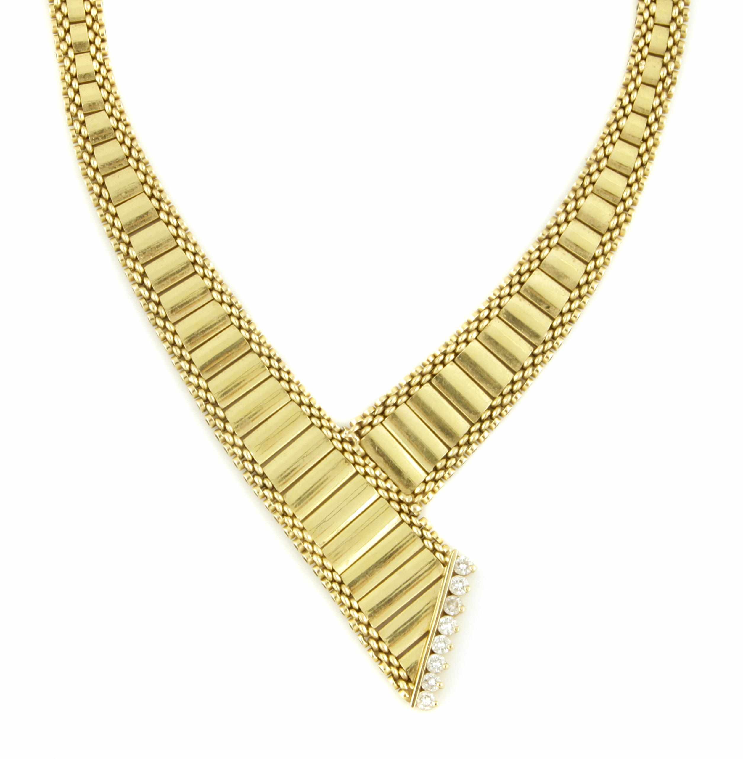 Appraisal: A diamond and k gold necklace length in g