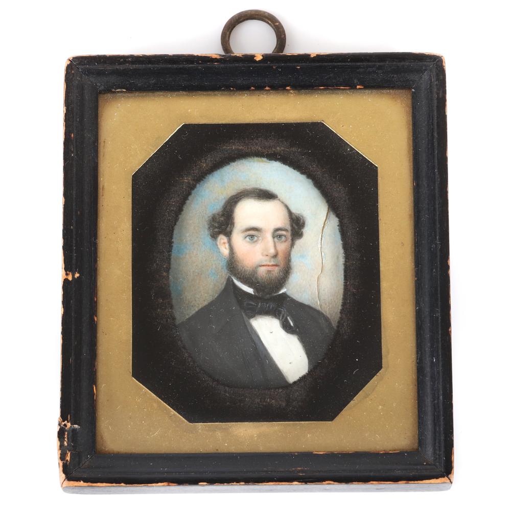 Appraisal: MINIATURE AMERICAN TH CENTURY PORTRAIT PAINTING OF A MAN HAND