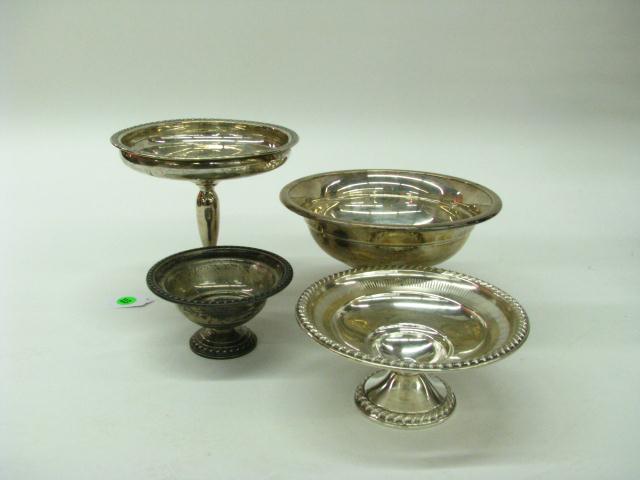 Appraisal: Group of Four Sterling Weighted Compotes tallest '' various makers