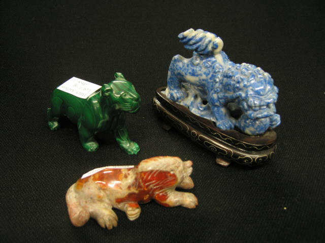 Appraisal: Stone Carvings foo dogs and panther