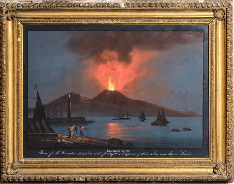 Appraisal: EUROPEAN SCHOOL VIEW OF MOUNT VESUVIUS SITUATED EIGHT MILES FROM