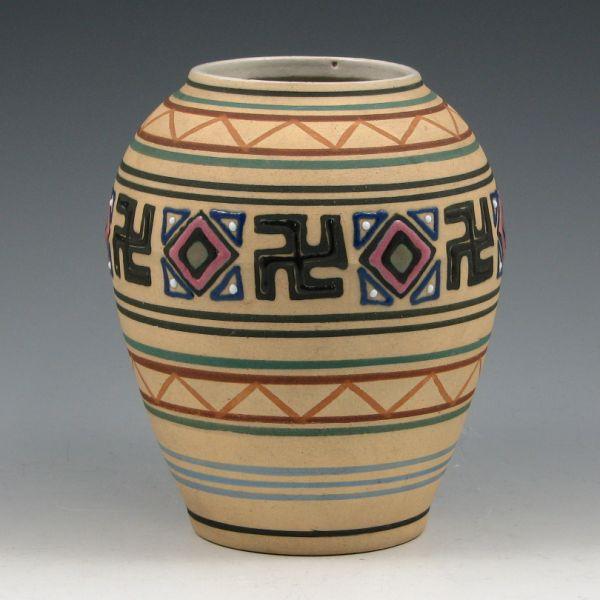 Appraisal: Brush McCoy Zuni Art or Zuniart vase with squeezebag decoration