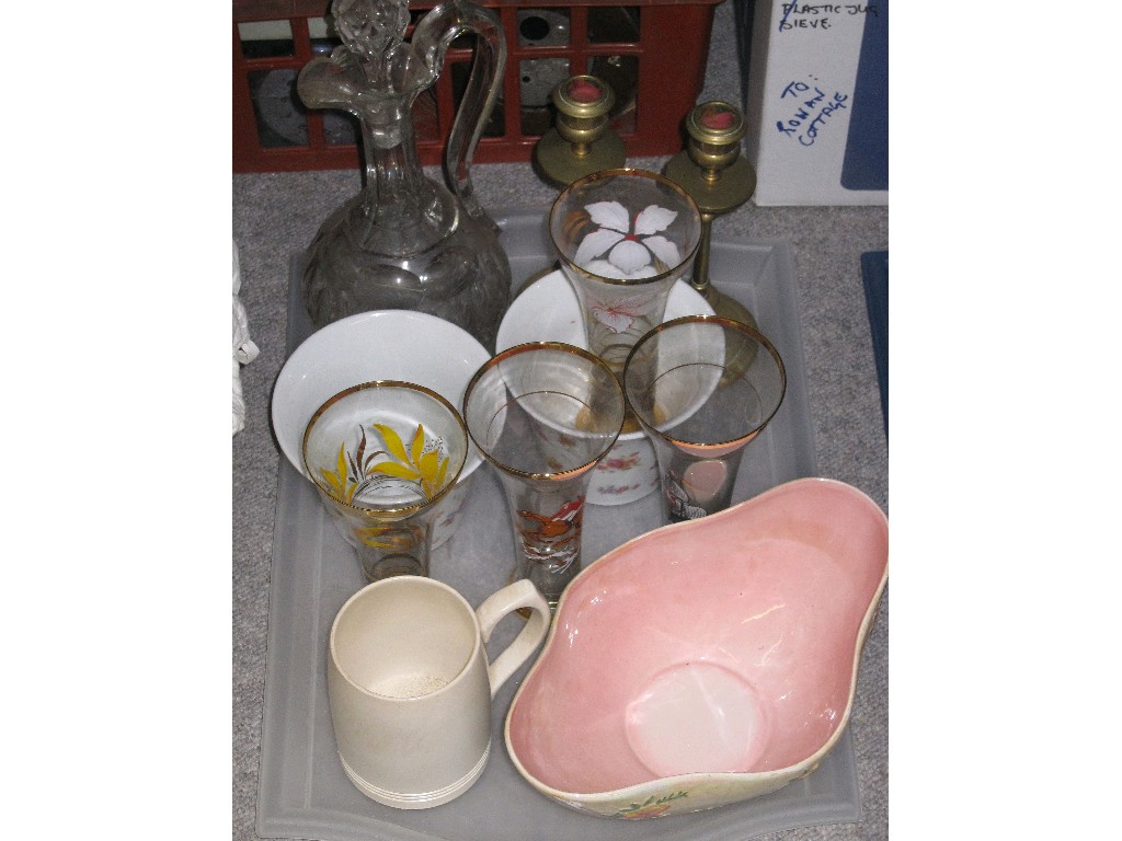 Appraisal: Tray lot of assorted ceramics and glassware