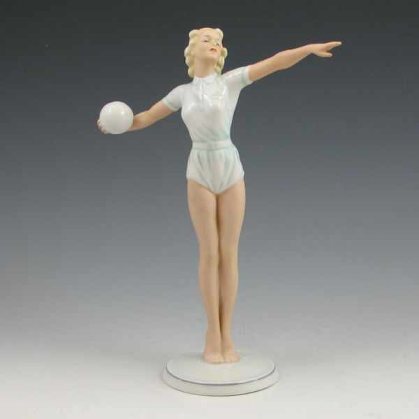 Appraisal: Schau Bach Kunst figure of a volleyball player Marked with