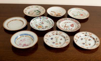 Appraisal: Nine th Century dishes comprising a pair of Imari plates