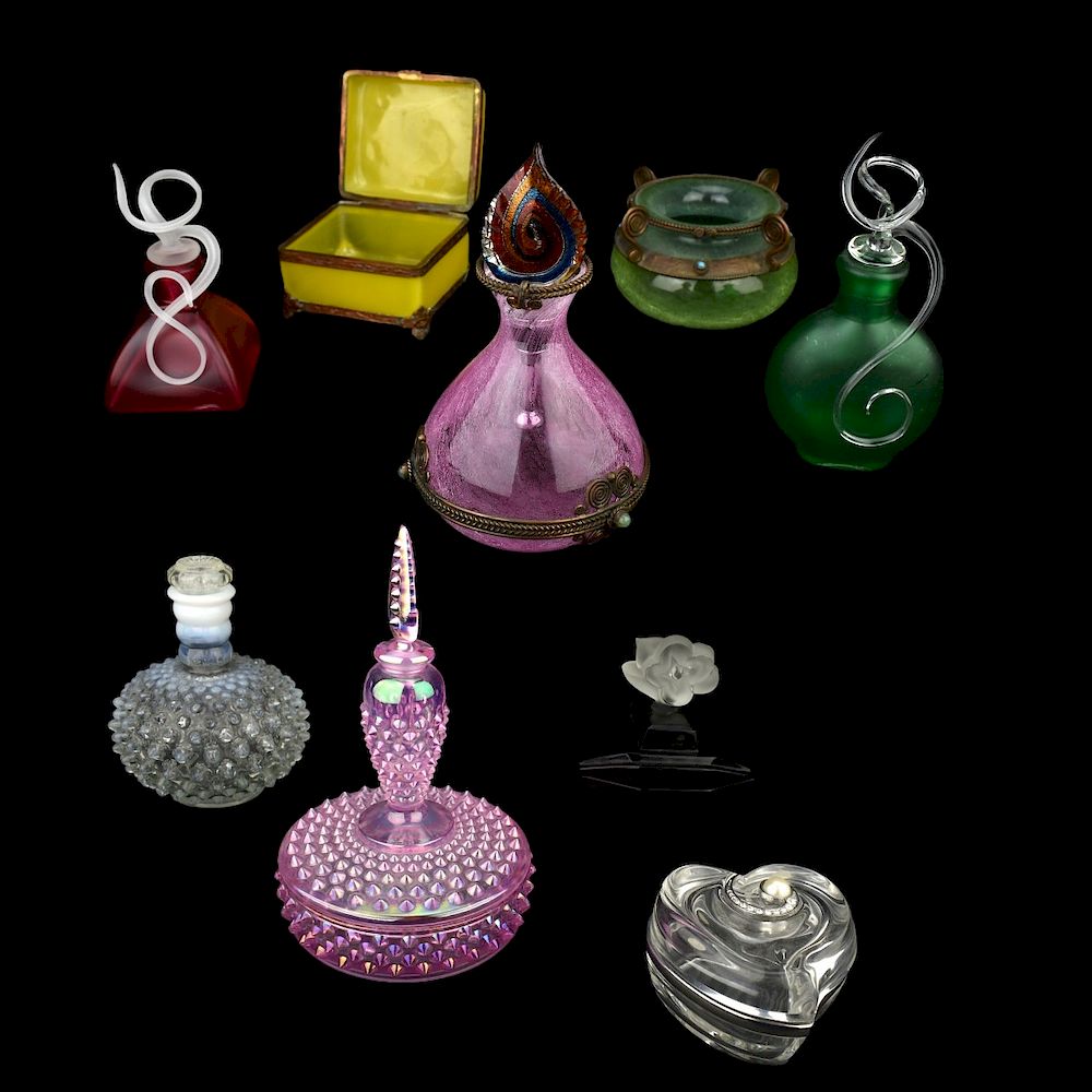 Appraisal: Nine Perfume Bottles Vanity Items A Collection of Nine Vintage