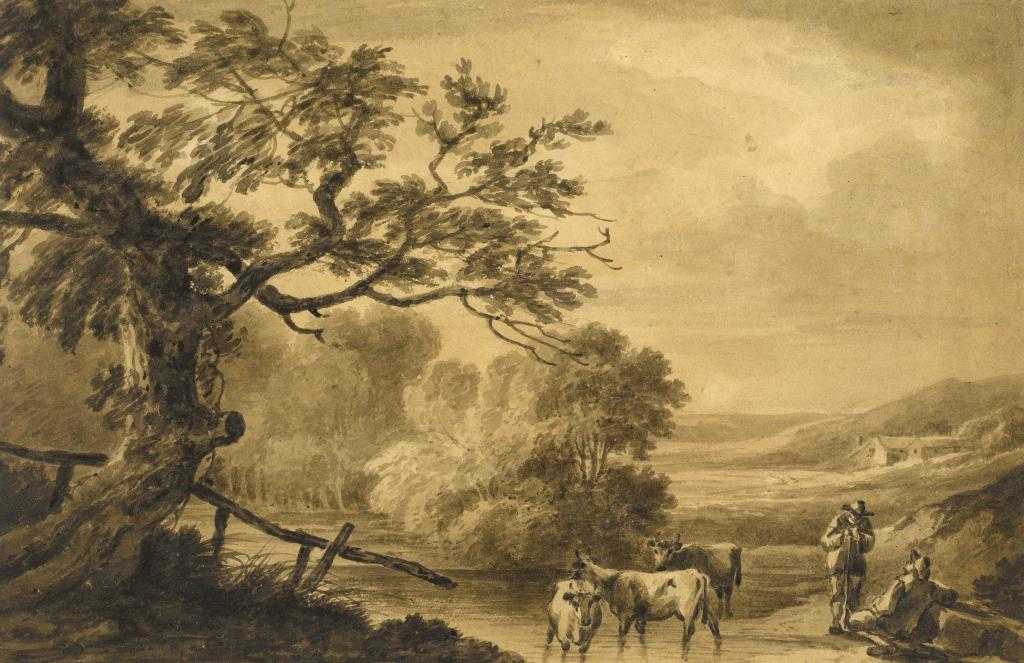 Appraisal: BENJAMIN BARKER OF BATH - LANDSCAPE WITH RUSTICS AND THEIR