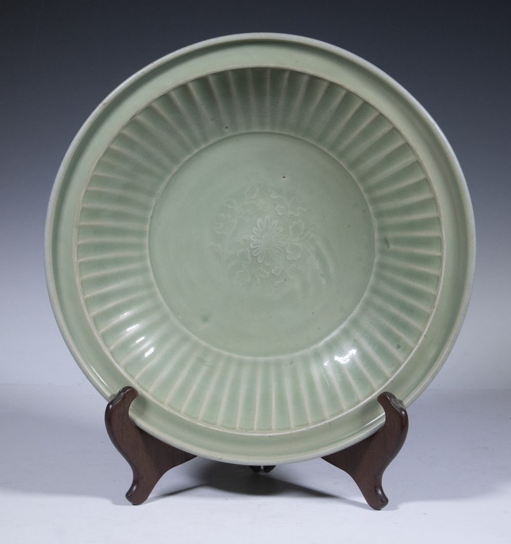 Appraisal: CHINESE CELADON BOWL Ming Style Longquan Celadon Footed Bowl with