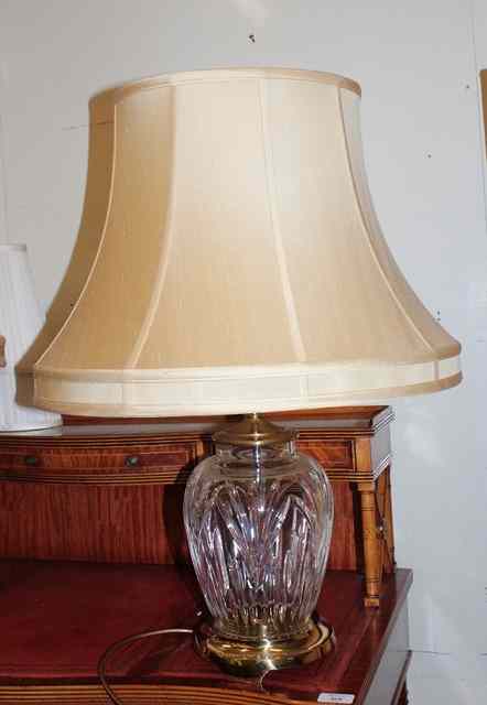 Appraisal: A WATERFORD CRYSTAL TABLE LAMP of inverted baluster form with