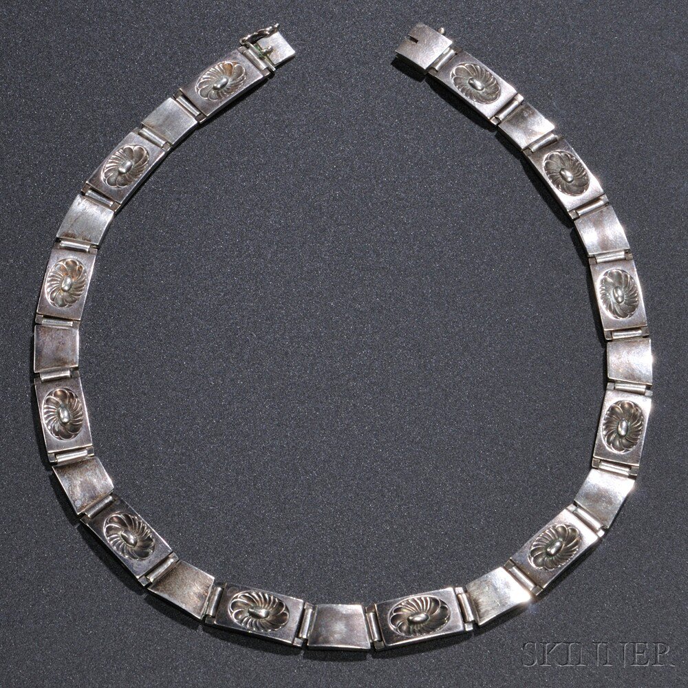 Appraisal: Georg Jensen Necklace Sterling silver Denmark early th century Composed