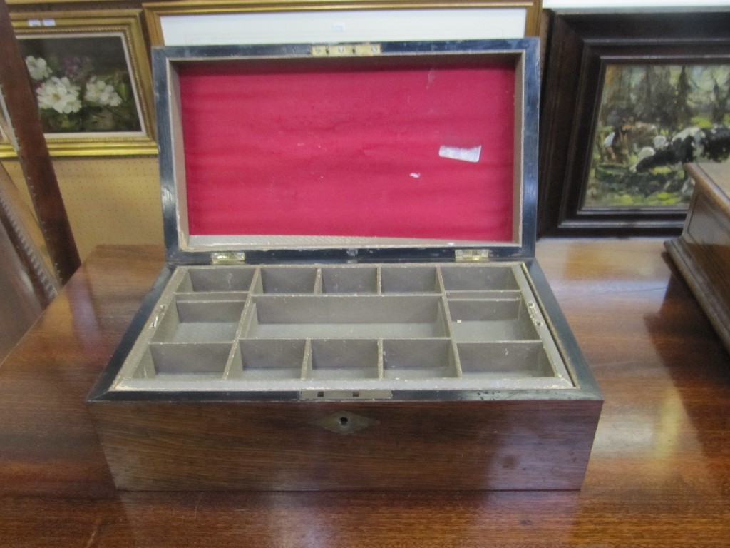 Appraisal: Victorian rosewood sewing box