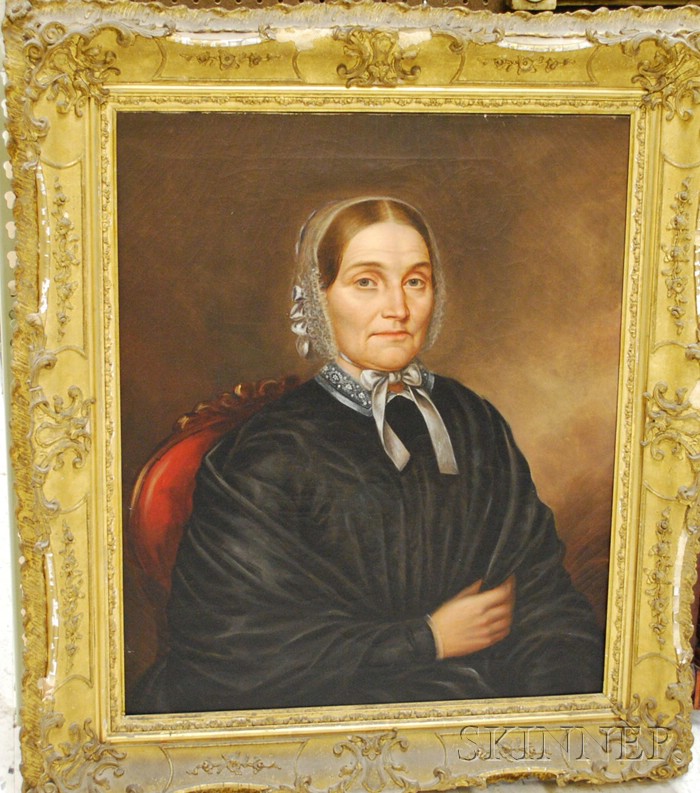 Appraisal: th Century American School Oil on Canvas Portrait of Woman