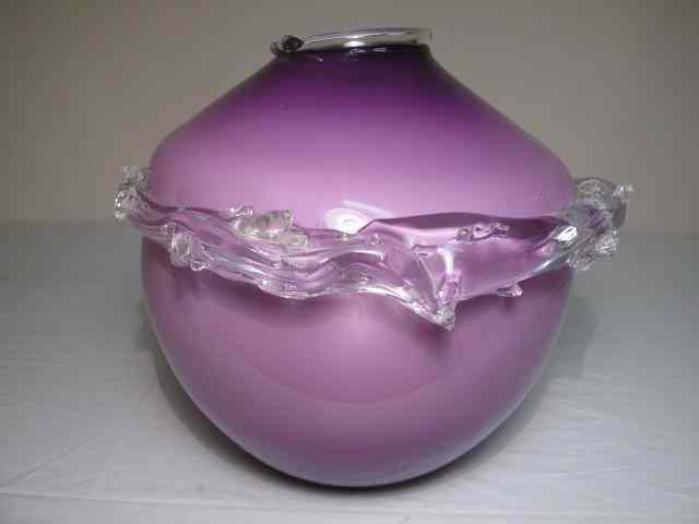 Appraisal: Amethyst cased art glass deeper amethyst color near the top