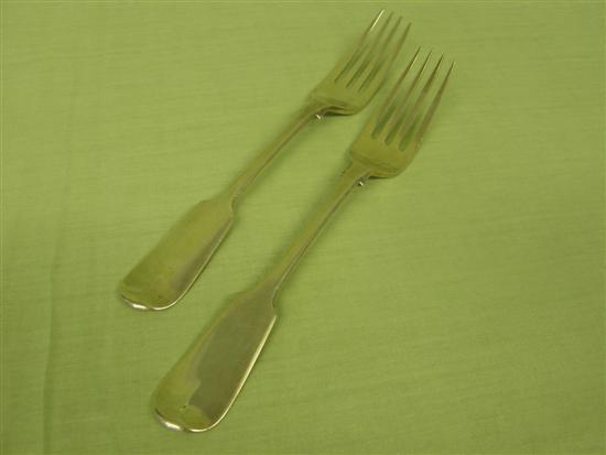 Appraisal: Pair of Victorian silver table forks maker's mark 'JS' Exeter