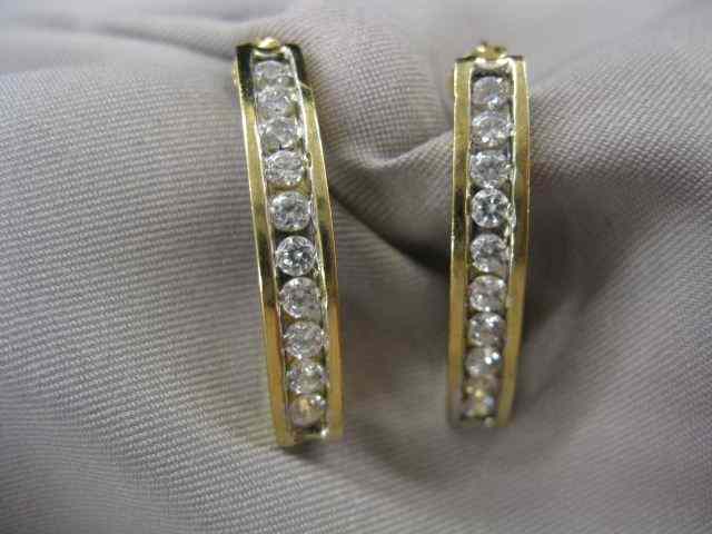 Appraisal: Diamond Earrings each with round diamonds in k yellow gold