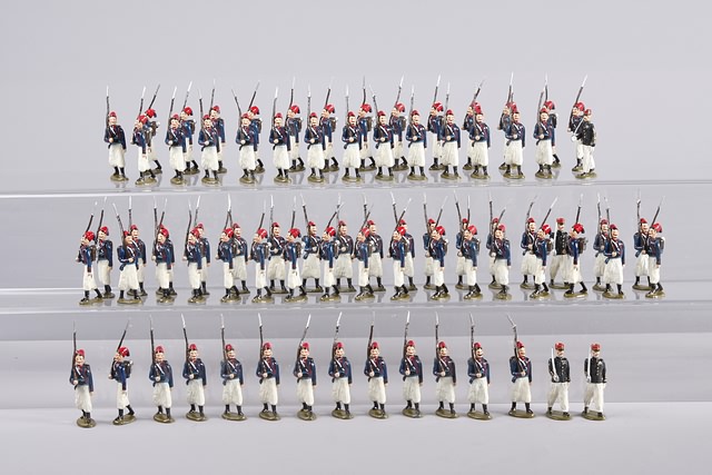 Appraisal: A similar lot of French Turcos of figures marching at