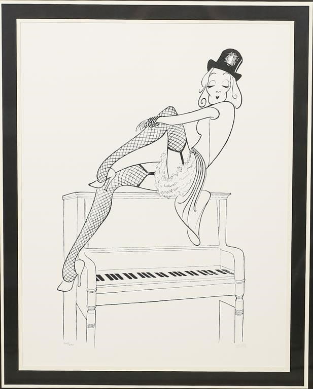 Appraisal: Al Hirschfeld American - lithograph of Marlene Dietrich atop a