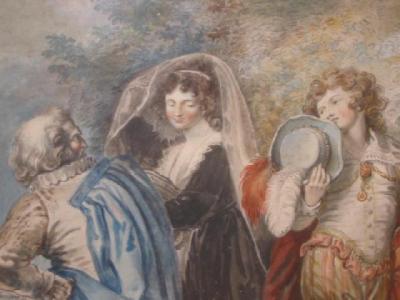 Appraisal: JOHN HEINRICH RAMBERG Lovers Glance signed x framed