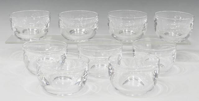 Appraisal: lot of Steuben colorless leaded art glass bowls mid th