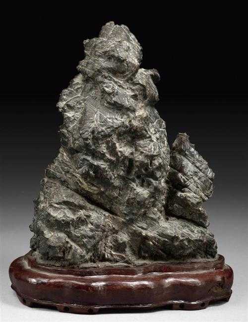 Appraisal: SCHOLAR'S STONE China ca th century H cm Black stone