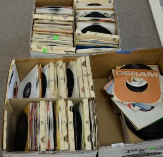 Appraisal: Three boxes of over records RPM including 's and 's