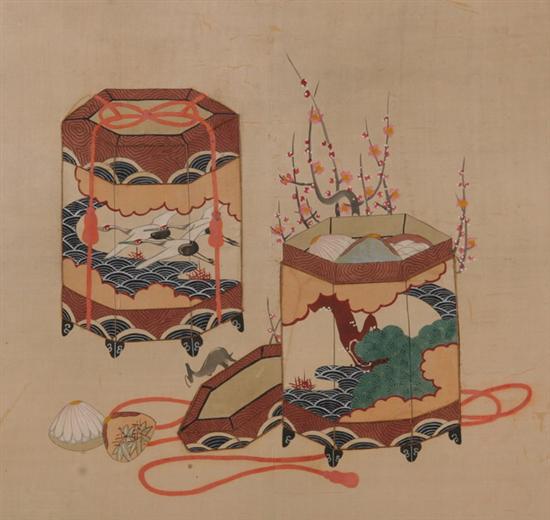 Appraisal: JAPANESE SILK PANEL Framed - Sight size in x in