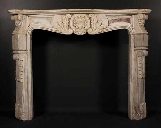 Appraisal: Louis XVI style carved white marble mantle late th century