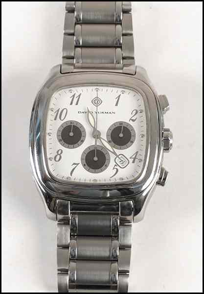 Appraisal: DAVID YURMAN AUTOMATIC STAINLESS STEEL CHRONOGRAPH With original box mm