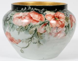 Appraisal: LIMOGES HAND PAINTED PORCELAIN JARDINERE C H DIA Hand painted